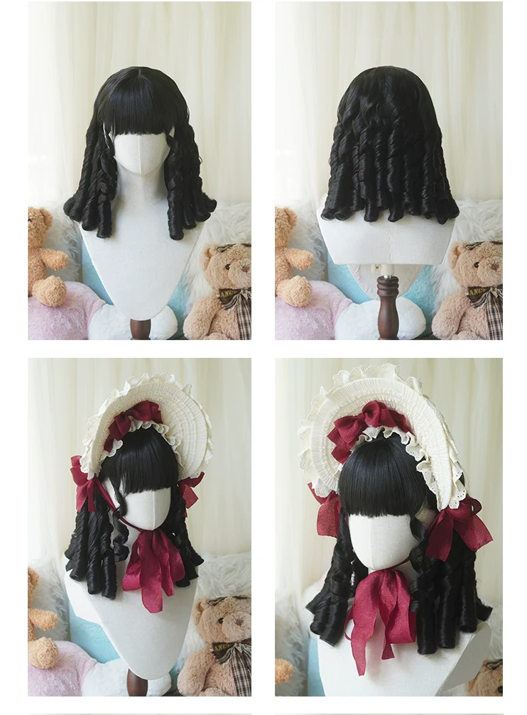 Imperial Tea - Retro Lolita Wig Short Roman Curl Hairpiece - Image 21
