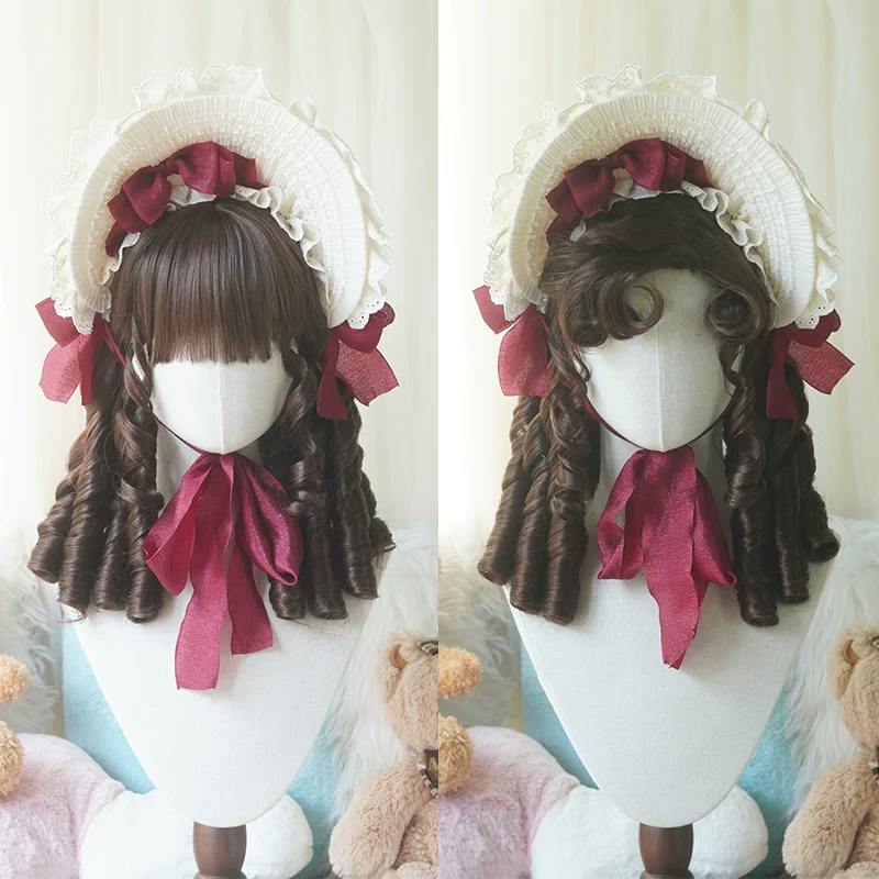 Imperial Tea - Retro Lolita Wig Short Roman Curl Hairpiece - Image 3