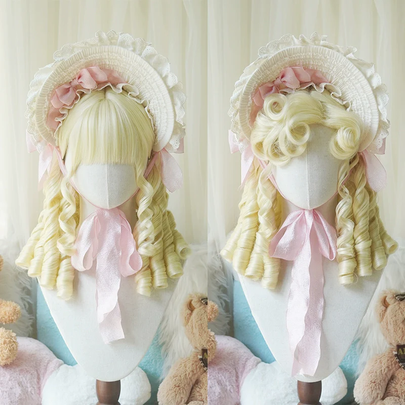 Imperial Tea - Retro Lolita Wig Short Roman Curl Hairpiece - Image 5
