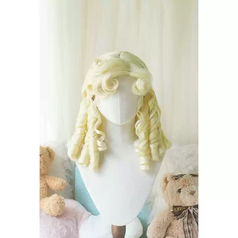 Imperial Tea - Retro Lolita Wig Short Roman Curl Hairpiece - Image 8
