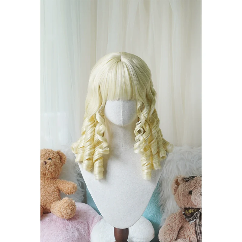 Imperial Tea - Retro Lolita Wig Short Roman Curl Hairpiece - Image 9