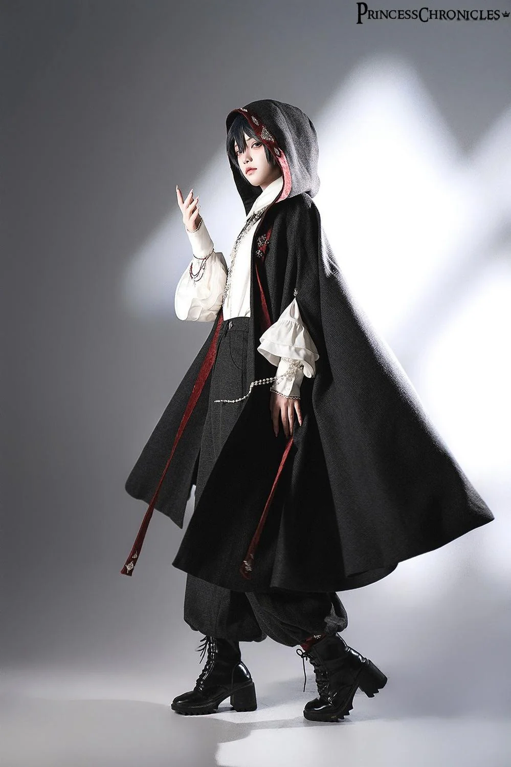 Divine Covenant - Retro Ouji Lolita Pants Suit Male Lolita Long Cape - Image 3