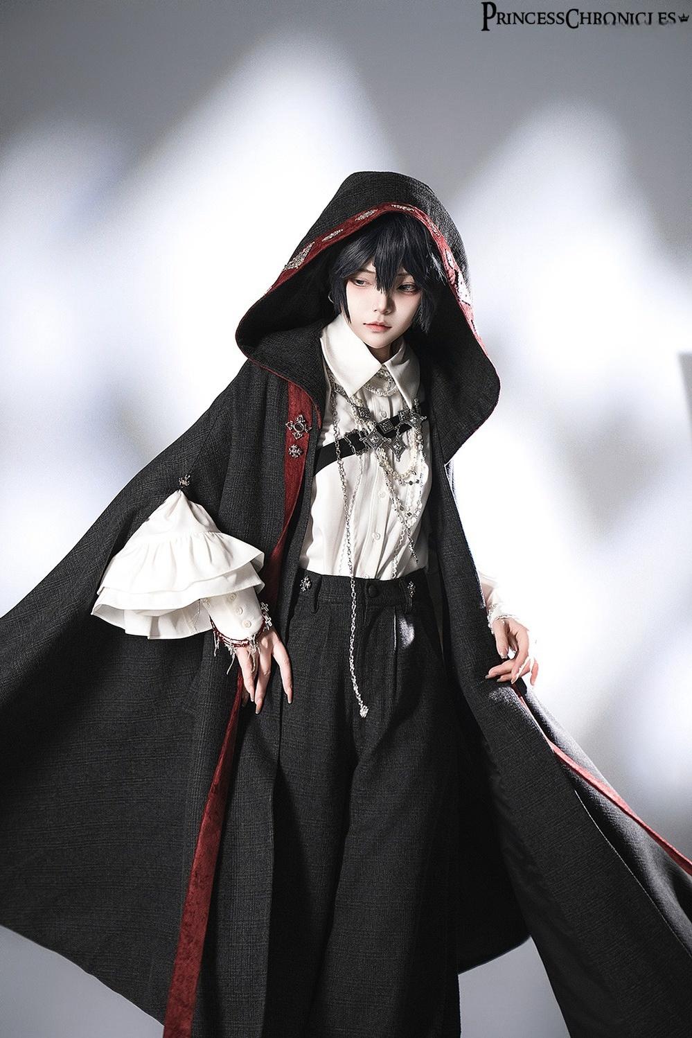 Divine Covenant - Retro Ouji Lolita Pants Suit Male Lolita Long Cape - Image 4