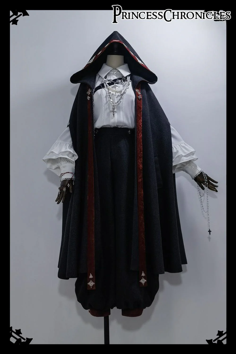 Divine Covenant - Retro Ouji Lolita Pants Suit Male Lolita Long Cape - Image 8