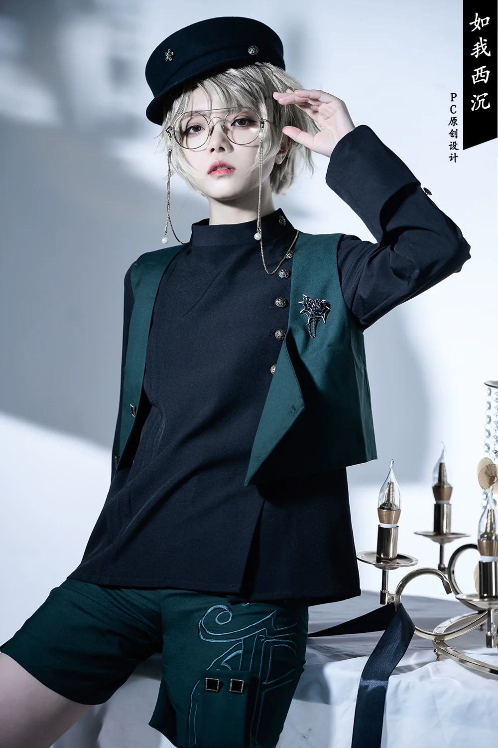 Ruwoxichen - Retro Ouji Lolita Prince Style Black Blouse - Image 13
