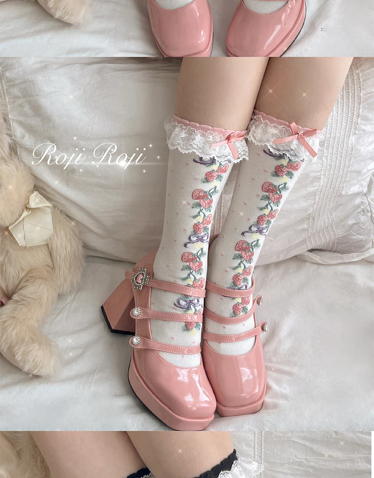 Autumn Sweet Lolita Cotton Thigh-high Socks - Image 19