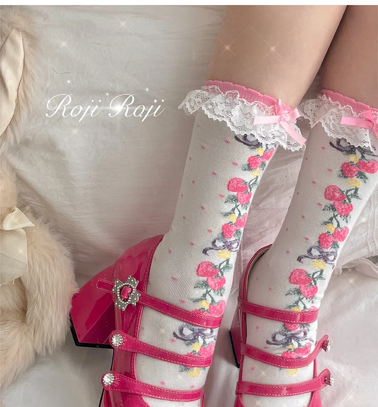 Autumn Sweet Lolita Cotton Thigh-high Socks - Image 23