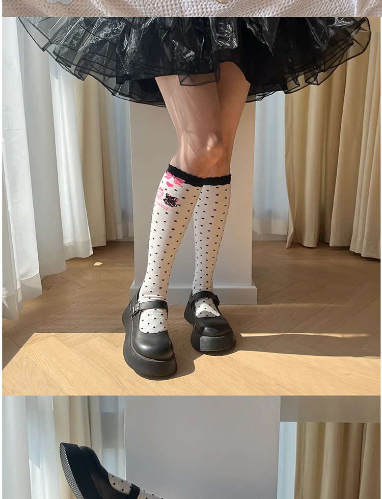 Roji roji - Bear Bunny Cotton Lolita Calf Socks - Image 13