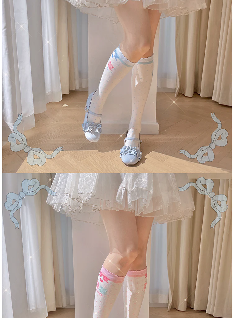 Roji roji - Bear Bunny Cotton Lolita Calf Socks - Image 8