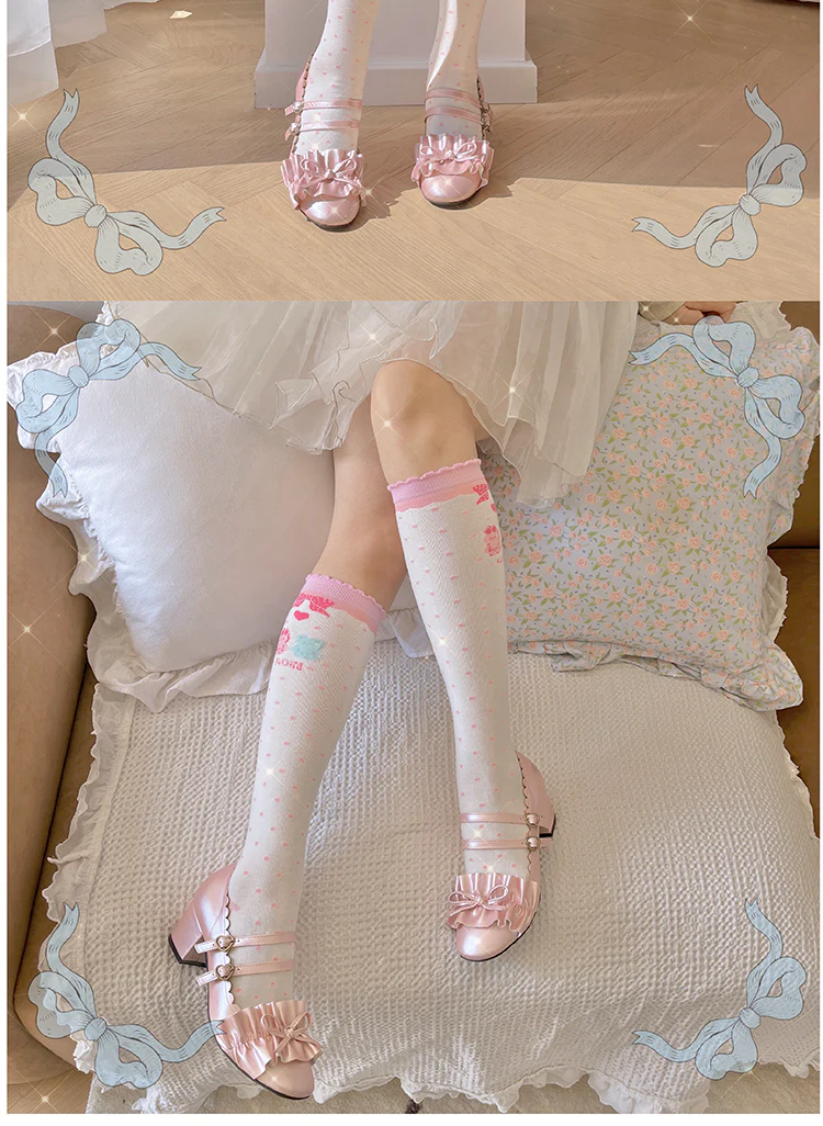 Roji roji - Bear Bunny Cotton Lolita Calf Socks - Image 9