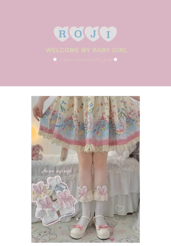 Cotton Lolita Bunny Ear Socks Summer Bow Short Socks - Image 18