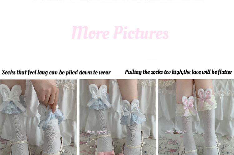 Cotton Lolita Bunny Ear Socks Summer Bow Short Socks - Image 20