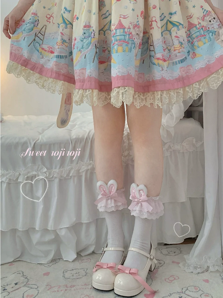 Cotton Lolita Bunny Ear Socks Summer Bow Short Socks - Image 4