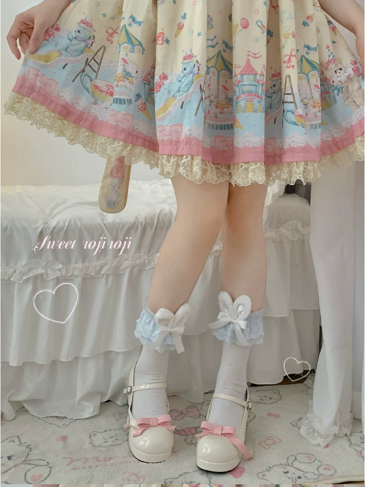 Cotton Lolita Bunny Ear Socks Summer Bow Short Socks - Image 6