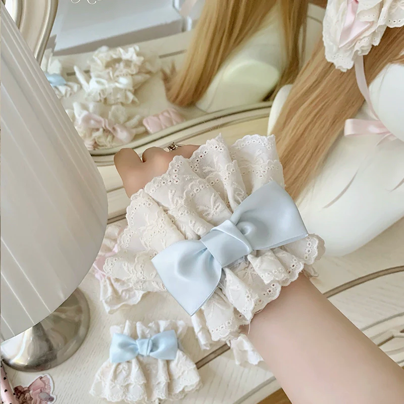 Roji Roji - Kawaii Lolita Lace Cuffs Summer Butterfly Bow Arm Sleeves - Image 6