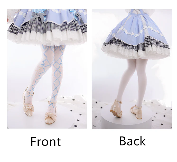 120D Velvet Sweet Lolita Printed Tights - Image 6