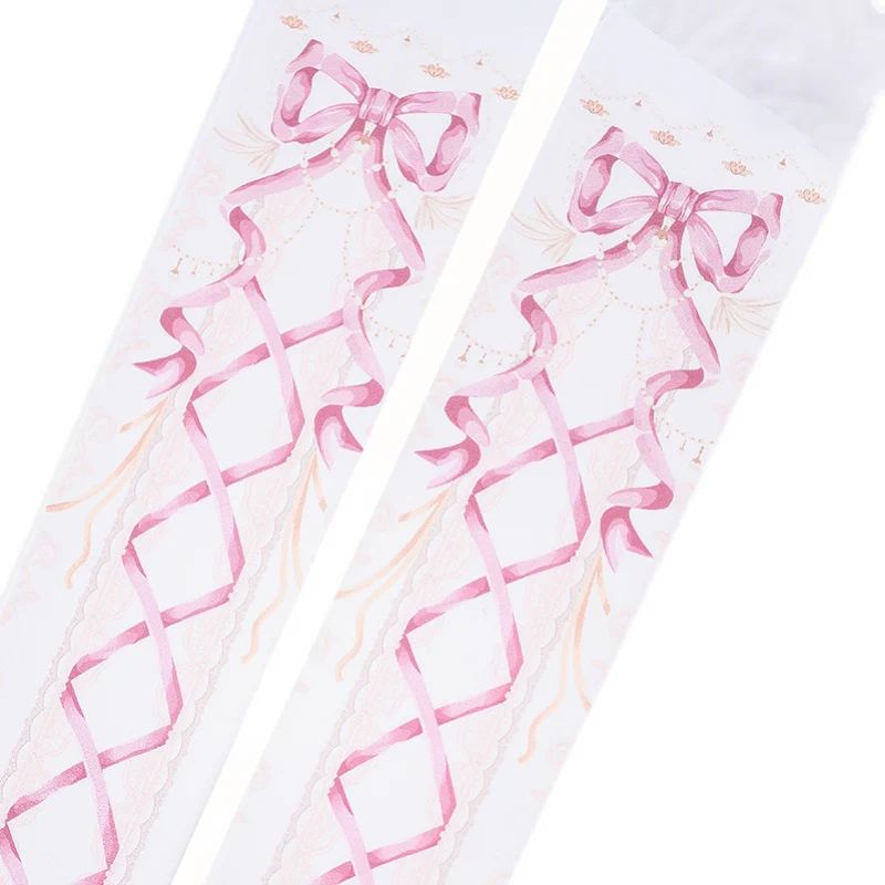 120D Velvet Sweet Lolita Printed Tights - Image 7