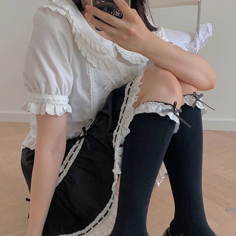 Sweet Lolita Lace Cotton Calf Socks - Image 4