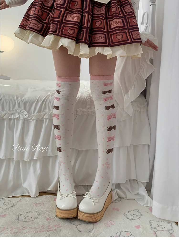 Roji Roji - Winter Lolita Thigh High Socks Slim Leg Socks - Image 4