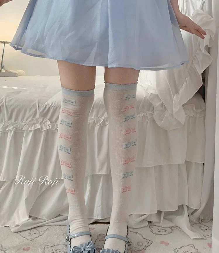 Roji Roji - Winter Lolita Thigh High Socks Slim Leg Socks - Image 6