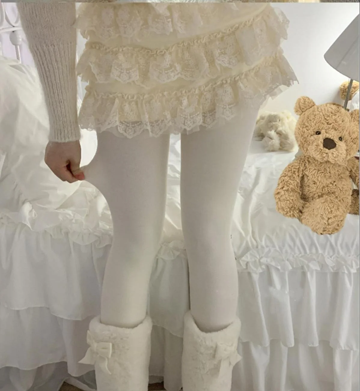 Winter Lolita Pantyhose Velvet Thicken Tights - Image 2