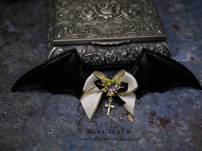 Rose Thorn - Multicolors Gothic Lolita Little Bat Brooch Hairpin - Image 11