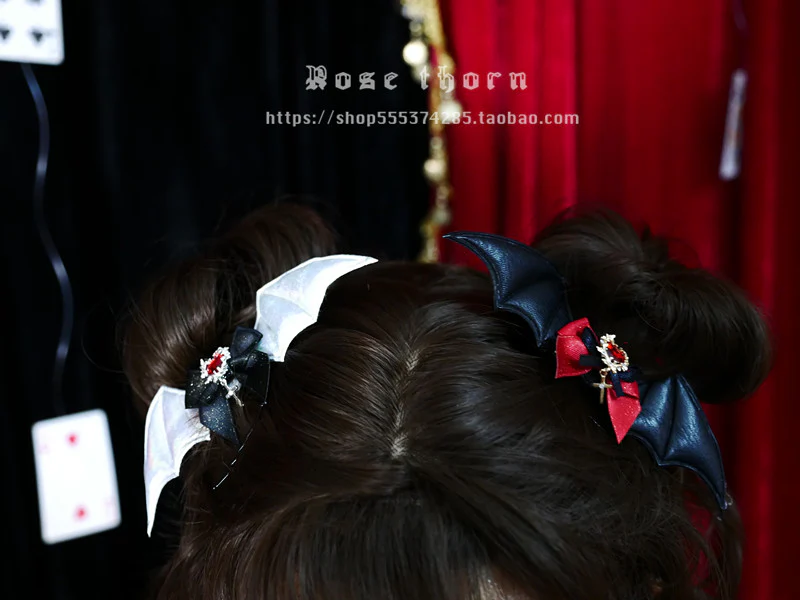 Rose Thorn - Multicolors Gothic Lolita Little Bat Brooch Hairpin - Image 12