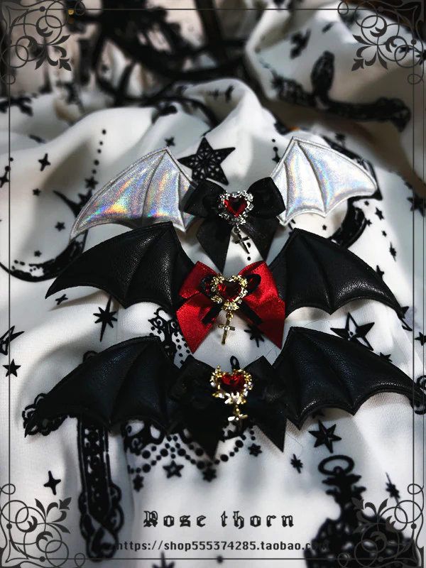 Rose Thorn - Multicolors Gothic Lolita Little Bat Brooch Hairpin - Image 15