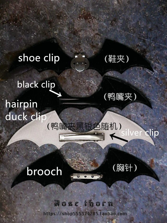 Rose Thorn - Multicolors Gothic Lolita Little Bat Brooch Hairpin - Image 19