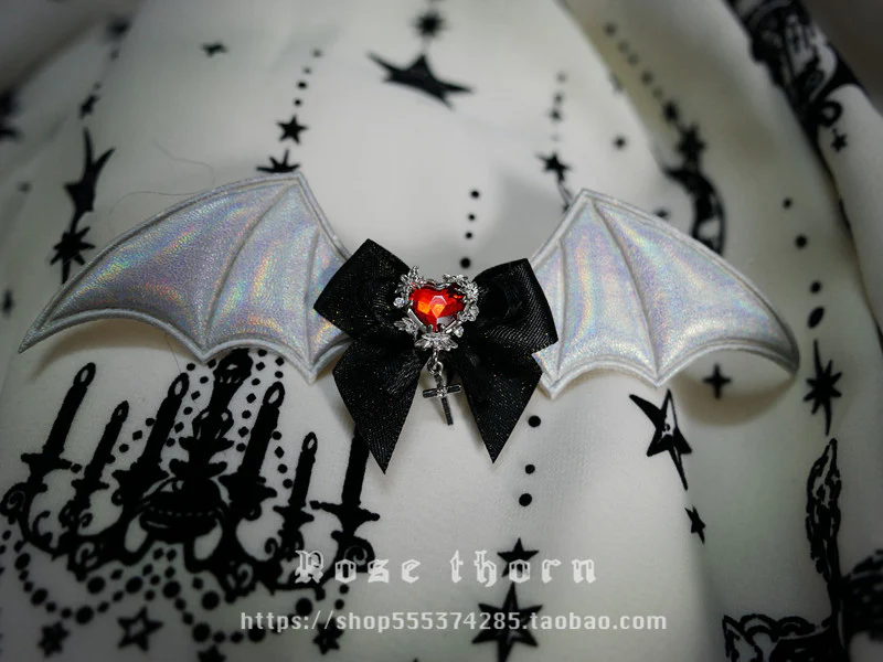Rose Thorn - Multicolors Gothic Lolita Little Bat Brooch Hairpin - Image 4