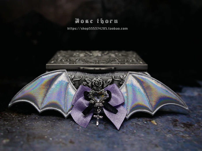 Rose Thorn - Multicolors Gothic Lolita Little Bat Brooch Hairpin - Image 6