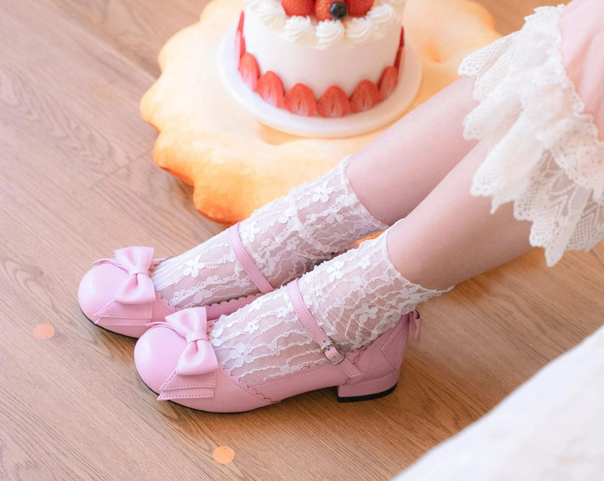 Round Toe Lolita Shoes Sweet Bow Design Size 33-41 - Image 14