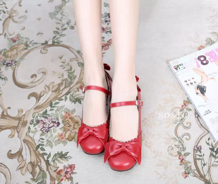 Round Toe Lolita Shoes Sweet Bow Design Size 33-41 - Image 19