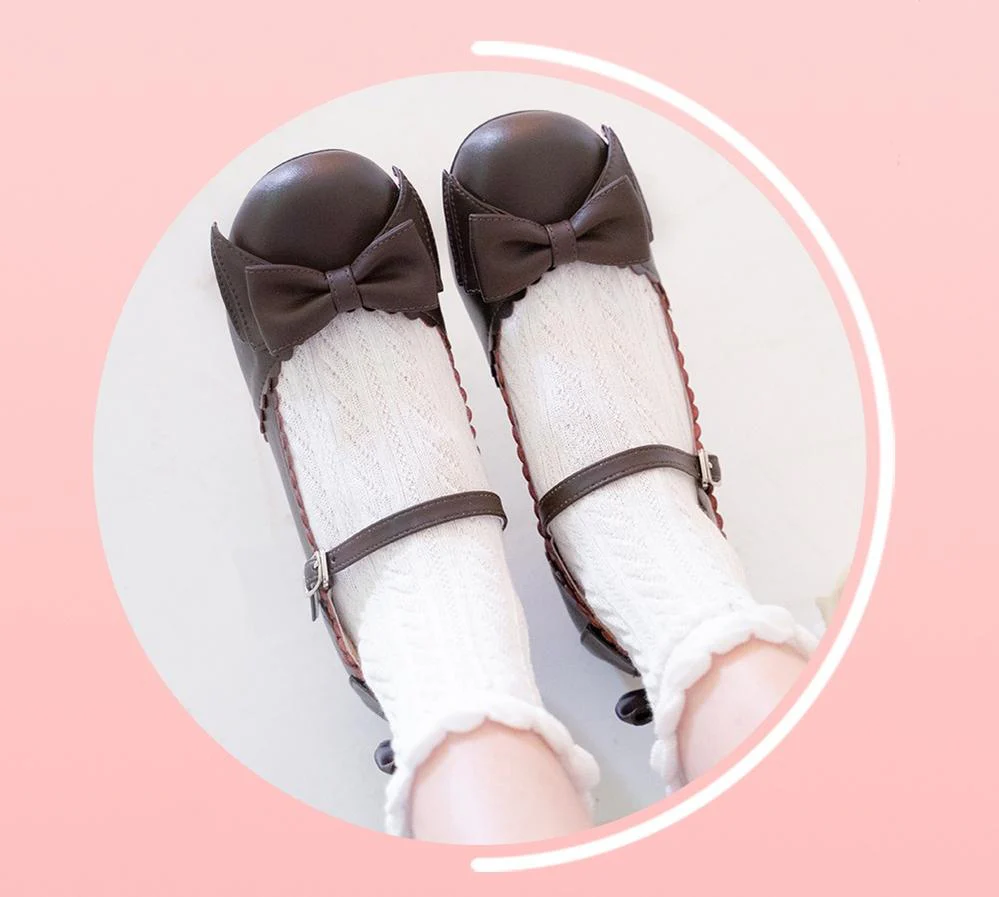 Round Toe Lolita Shoes Sweet Bow Design Size 33-41 - Image 23