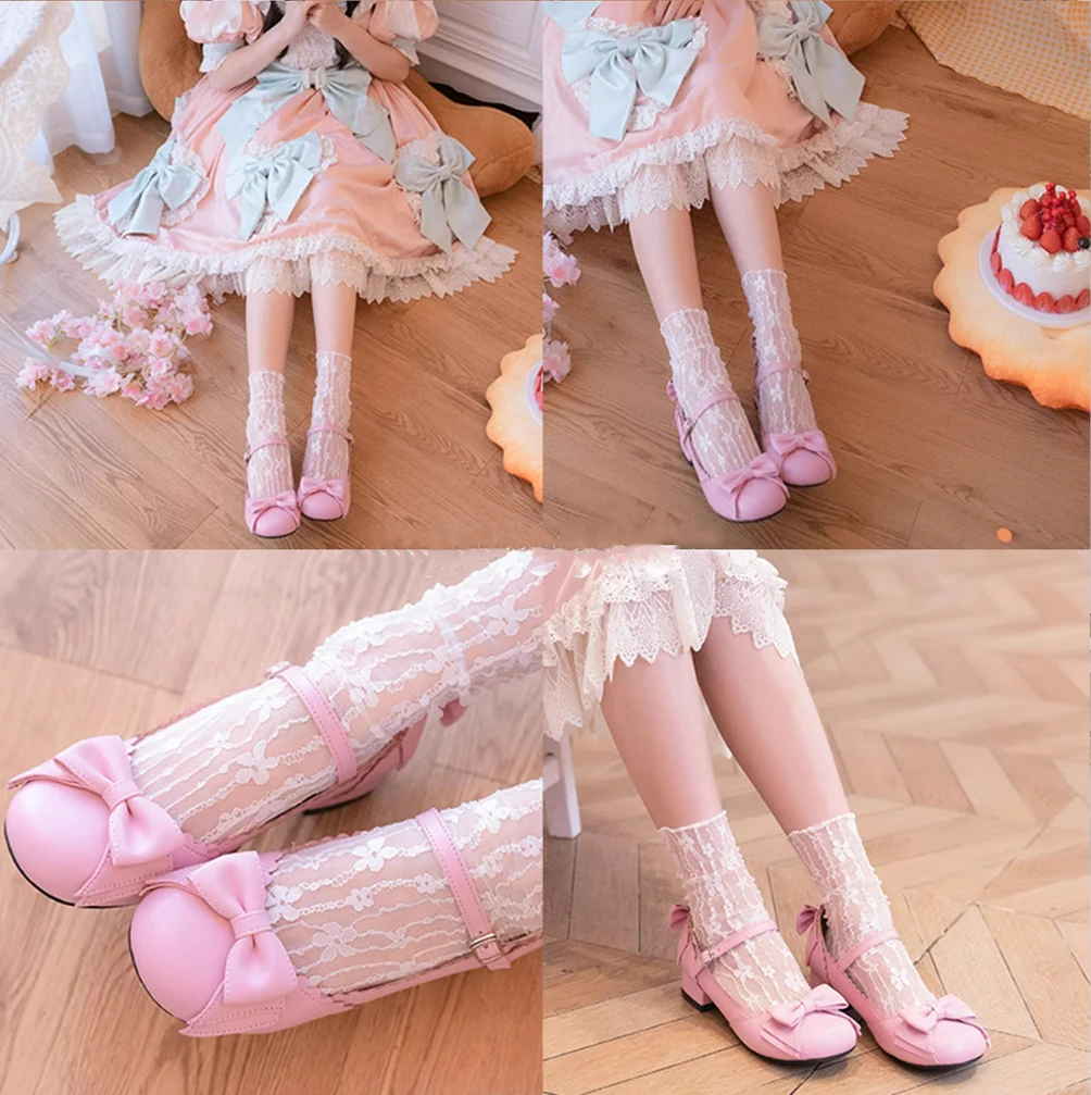 Round Toe Lolita Shoes Sweet Bow Design Size 33-41 - Image 27