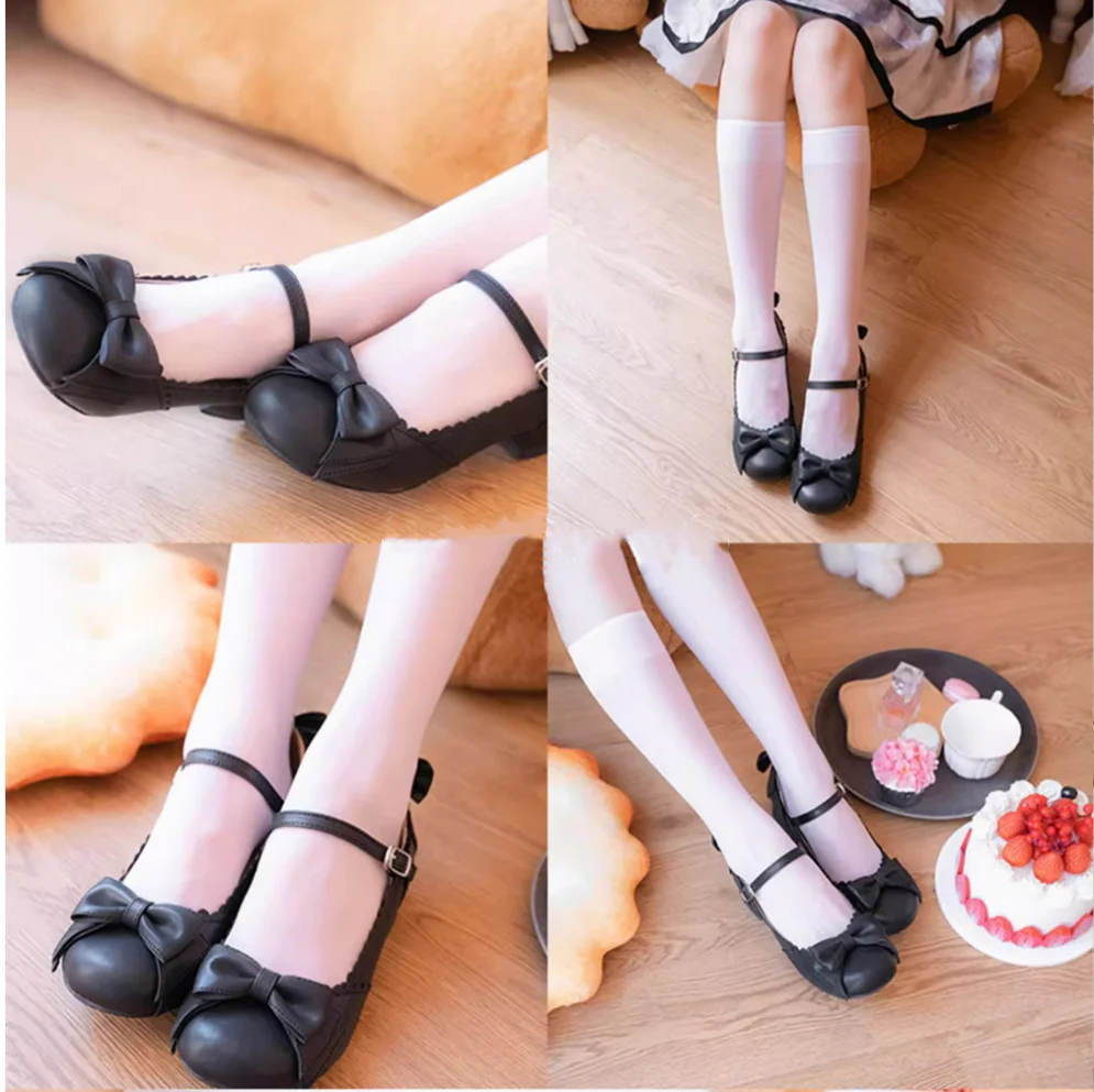 Round Toe Lolita Shoes Sweet Bow Design Size 33-41 - Image 29