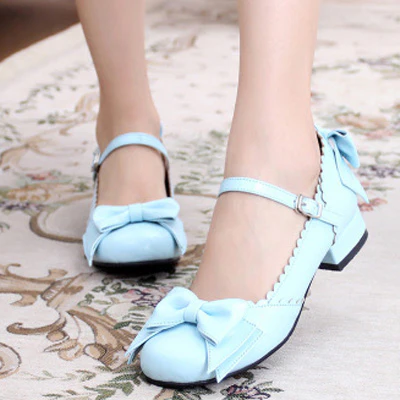 Round Toe Lolita Shoes Sweet Bow Design Size 33-41 - Image 4
