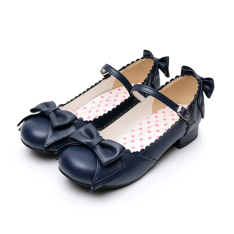 Round Toe Lolita Shoes Sweet Bow Design Size 33-41 - Image 7