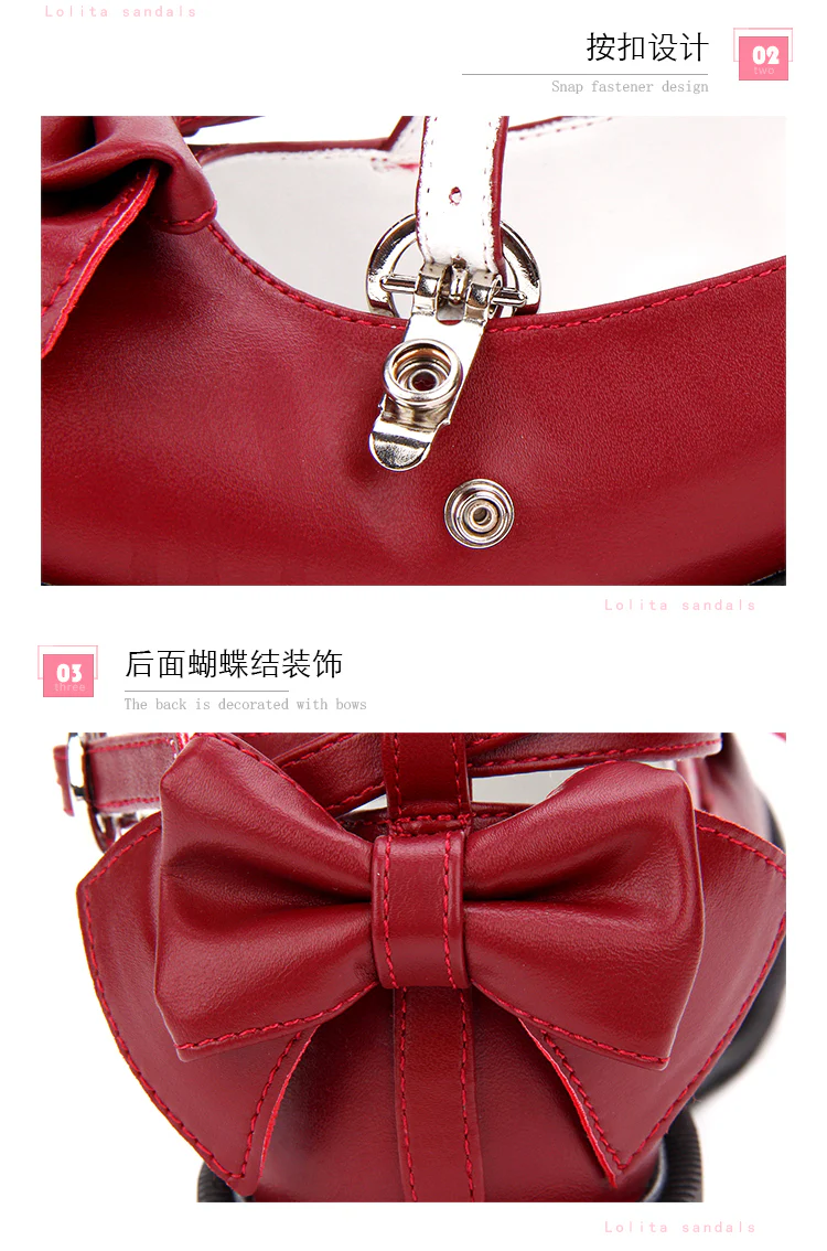 Angelic imprint - Sweet Lolita Bow Shoes, Low Heel, Round Toe - Image 9