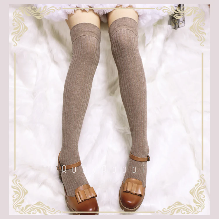 Pure Color Knee Stockings Multicolors - Image 3