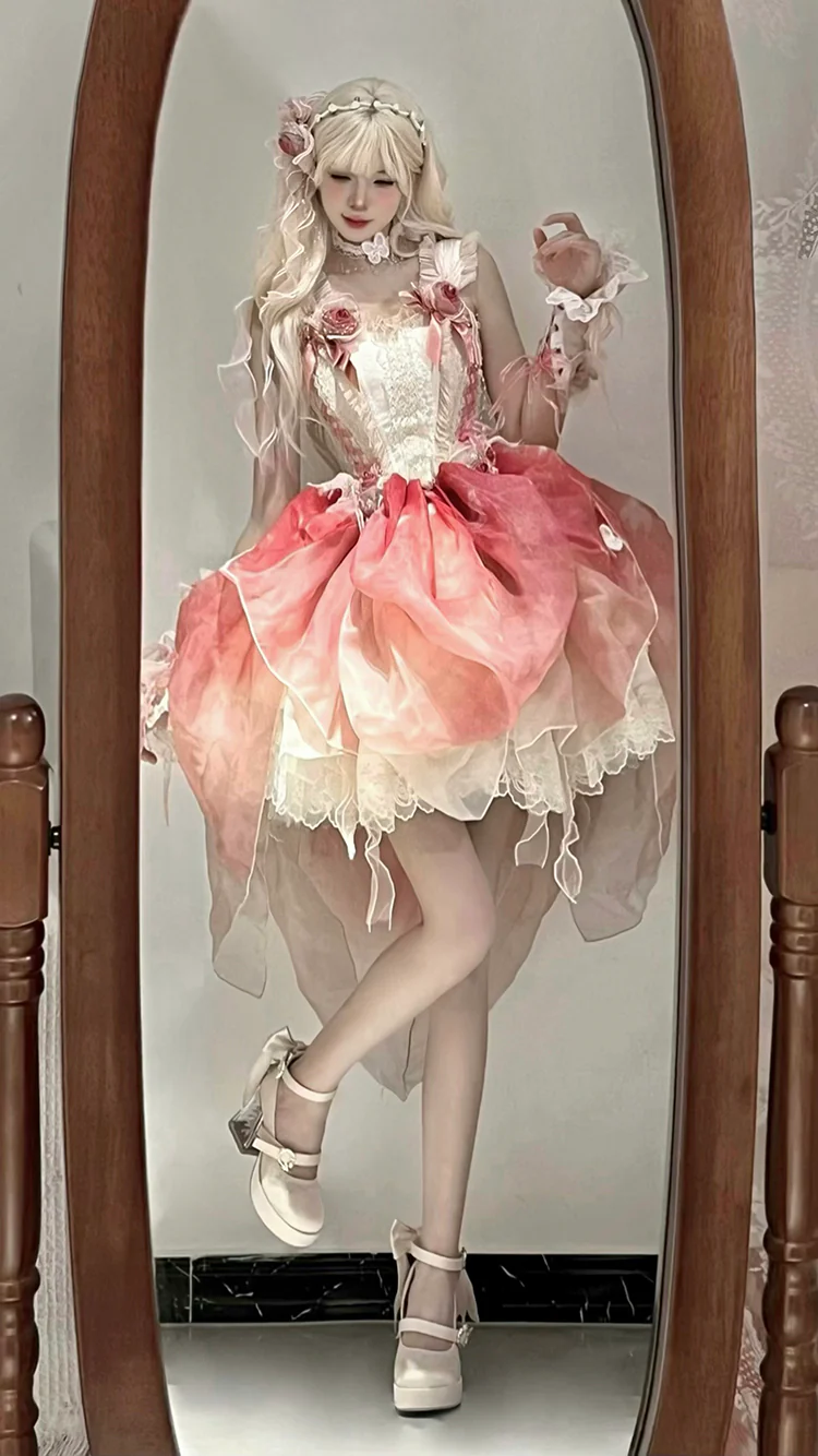 Dreamland - Floating Koi Land - Satin Classic Lolita Platform Shoes, Transparent Heel - Image 21
