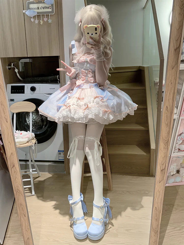 Dreamland - Floating Koi Land - Satin Classic Lolita Platform Shoes, Transparent Heel - Image 23