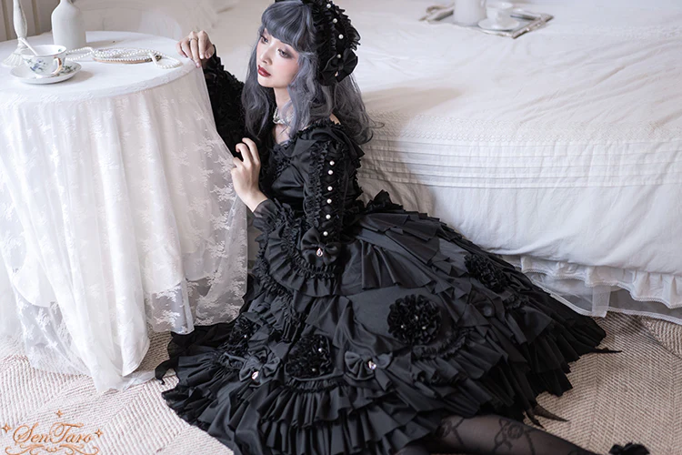 Snow Ear - Rococo Lolita OP Tea Party Dress - Image 15