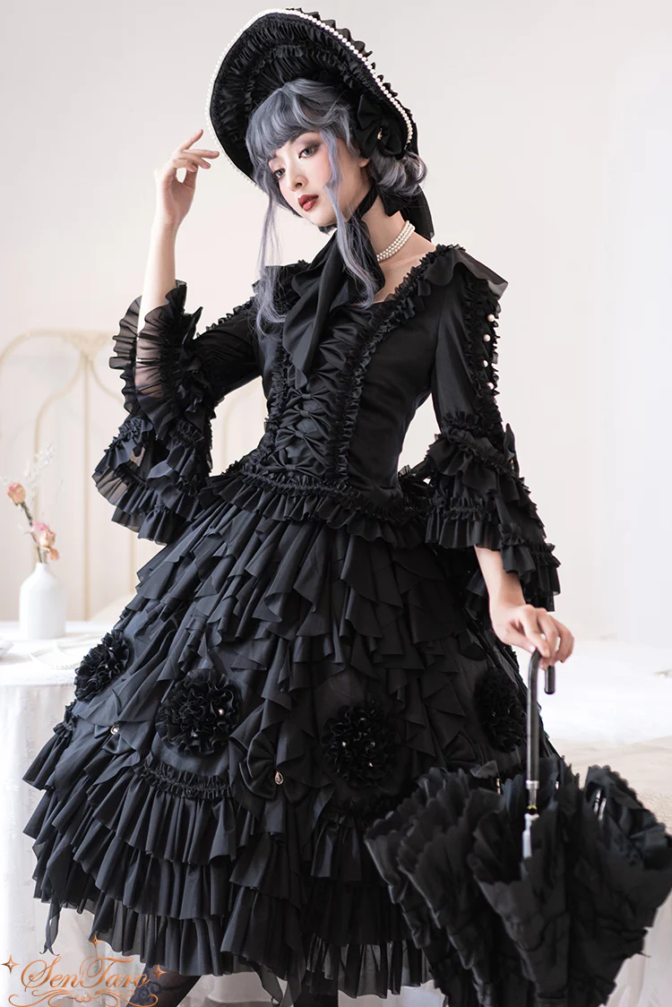 Snow Ear - Rococo Lolita OP Tea Party Dress - Image 18