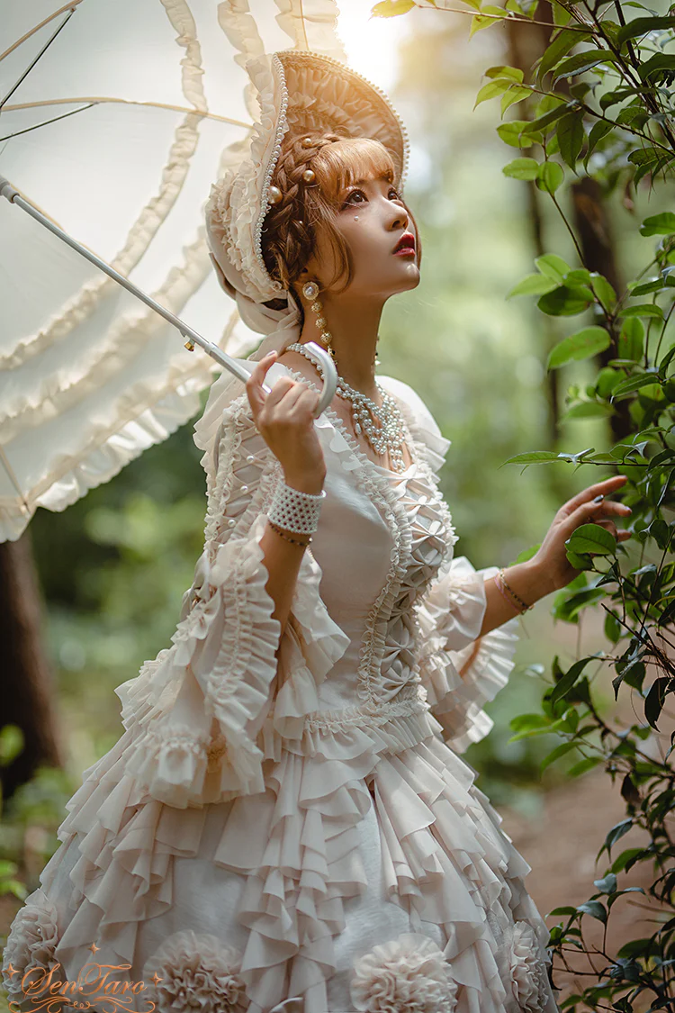 Snow Ear - Rococo Lolita OP Tea Party Dress - Image 32