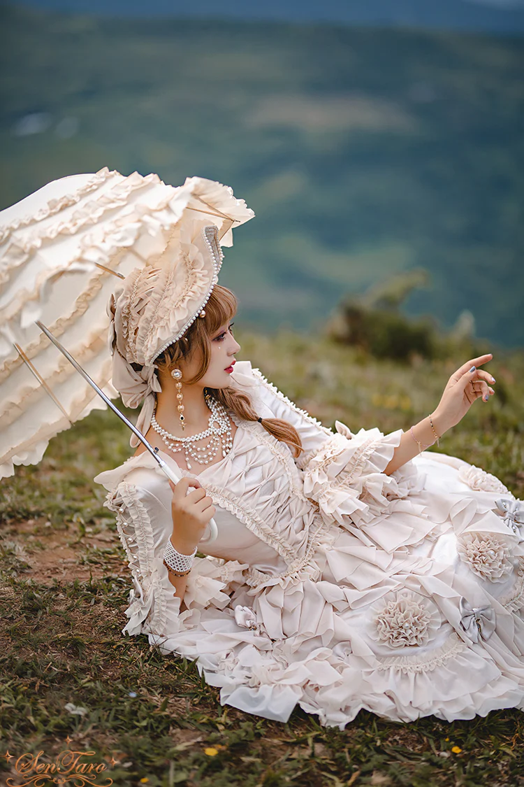 Snow Ear - Rococo Lolita OP Tea Party Dress - Image 36