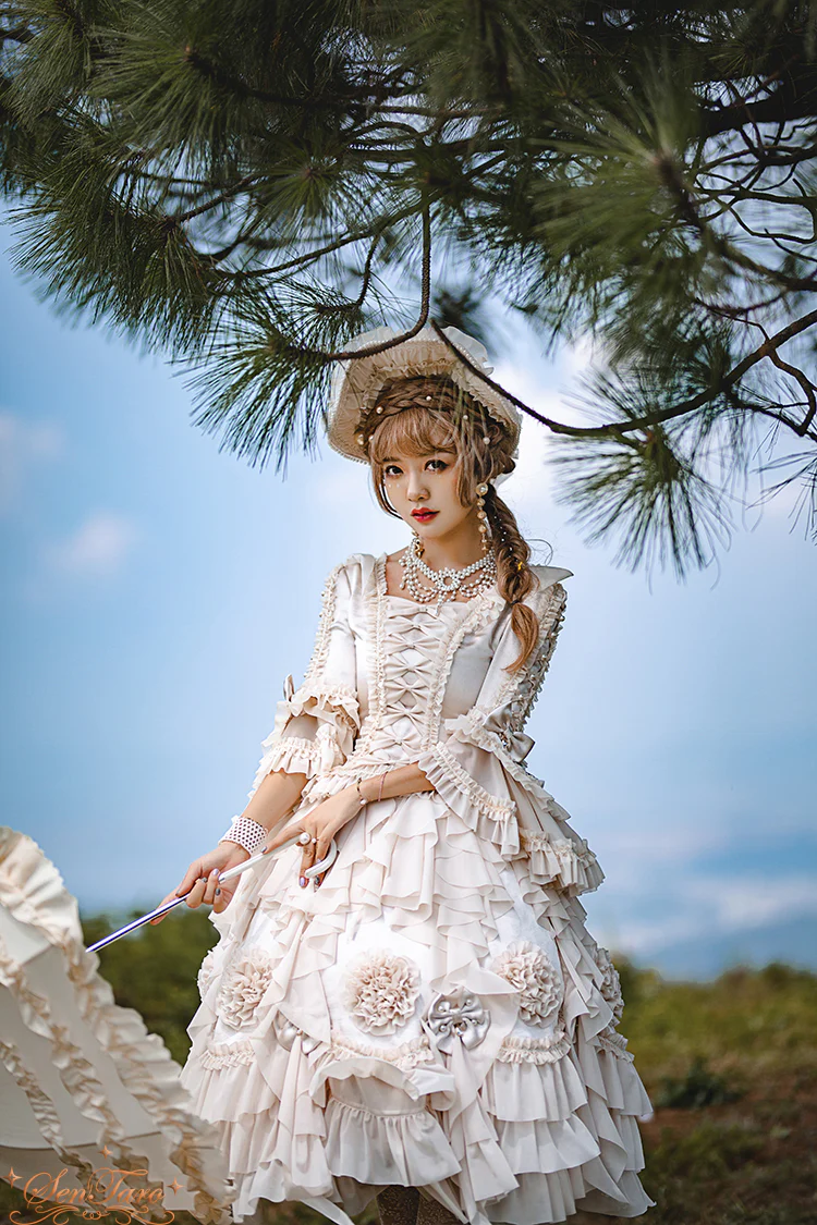 Snow Ear - Rococo Lolita OP Tea Party Dress - Image 38