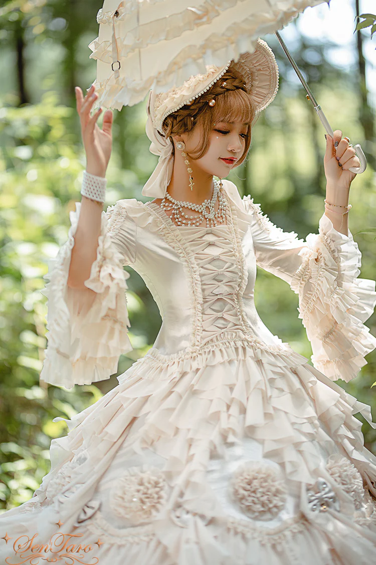 Snow Ear - Rococo Lolita OP Tea Party Dress - Image 40