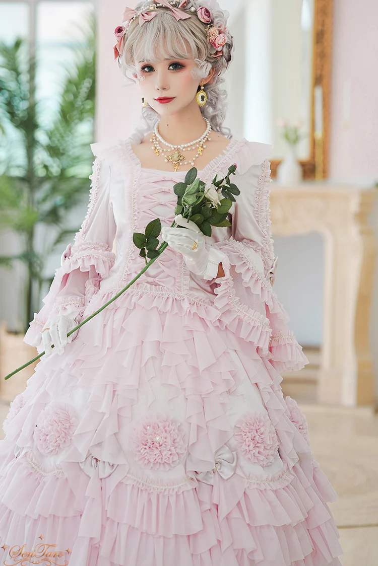 Snow Ear - Rococo Lolita OP Tea Party Dress - Image 46