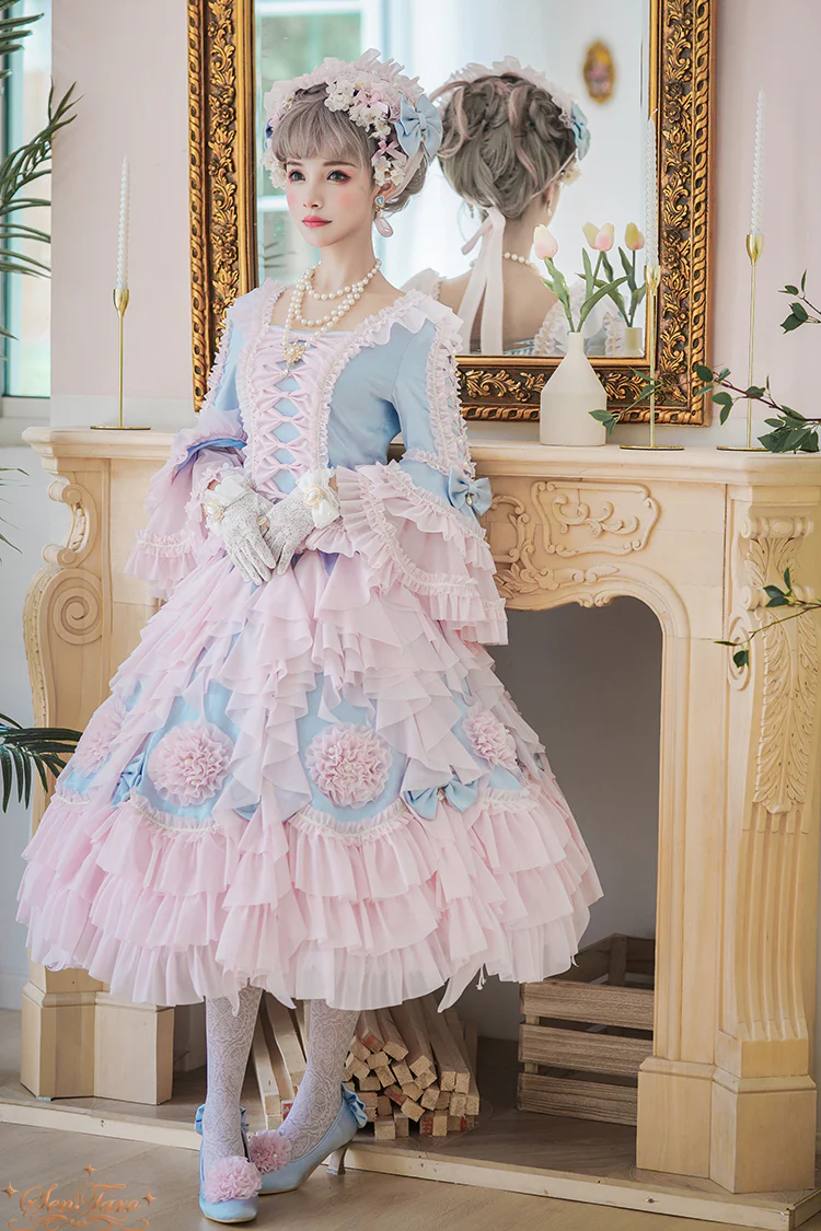 Snow Ear - Rococo Lolita OP Tea Party Dress - Image 6